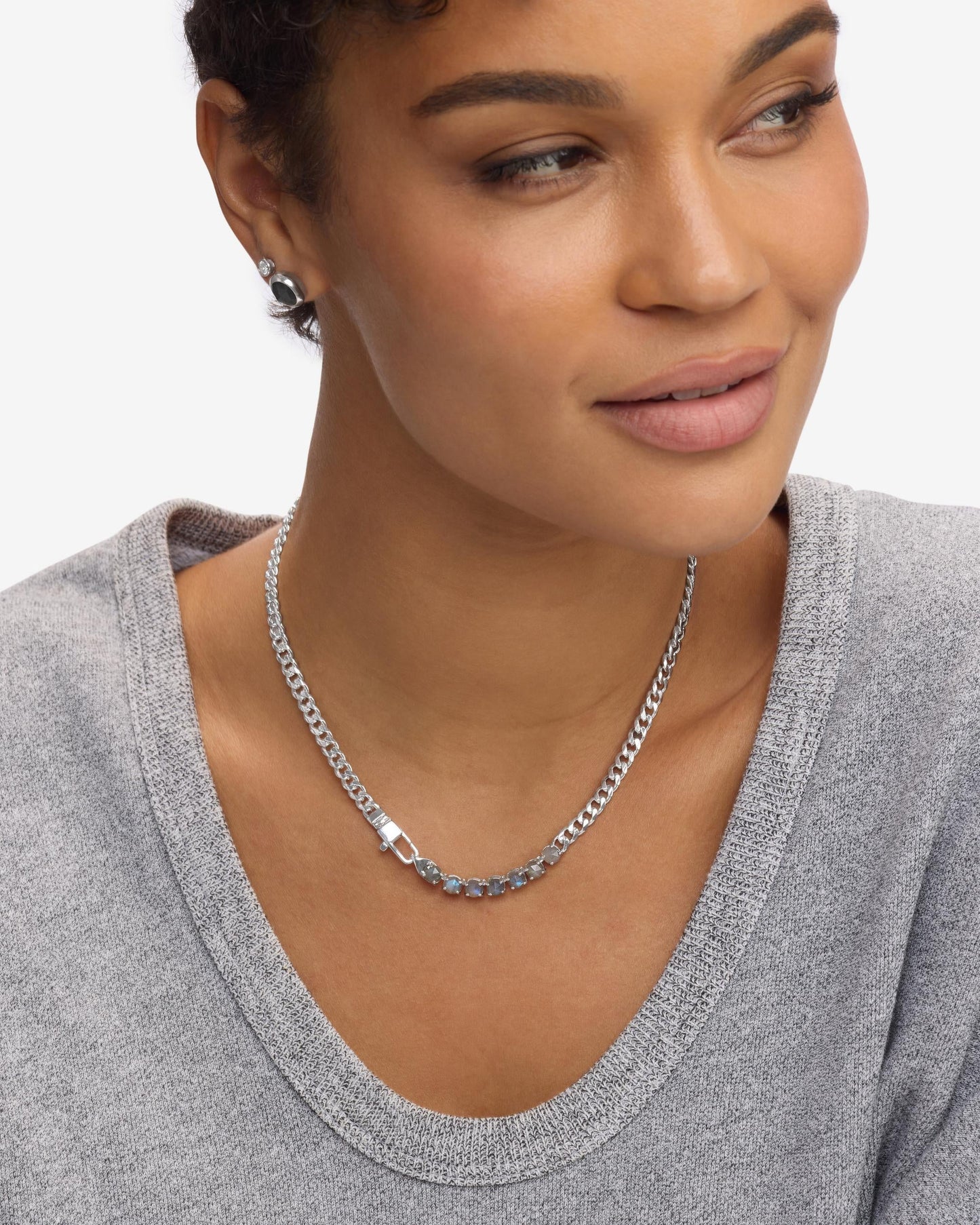 Julian Loves Labradorite Necklace 5mm - Silver|Labradorite