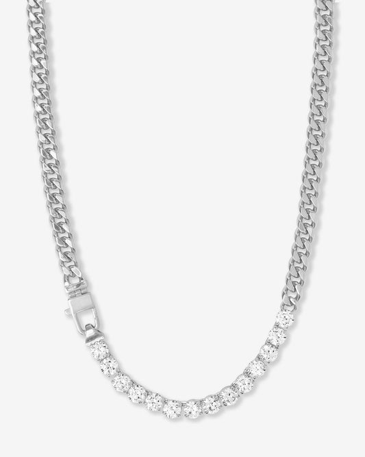 Julian REALLY Loves Diamonds Necklace 6.8mm - Silver|White Diamondettes