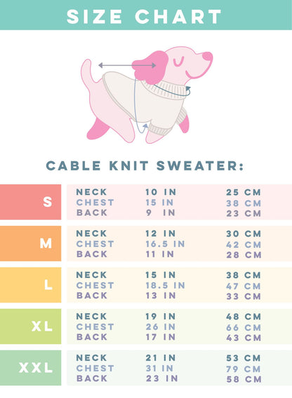 Pet Cable Knit Sweater - Navy