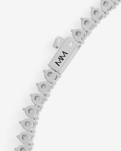 Not Your Basic Graduated Tennis Necklace - Silver|White Diamondettes