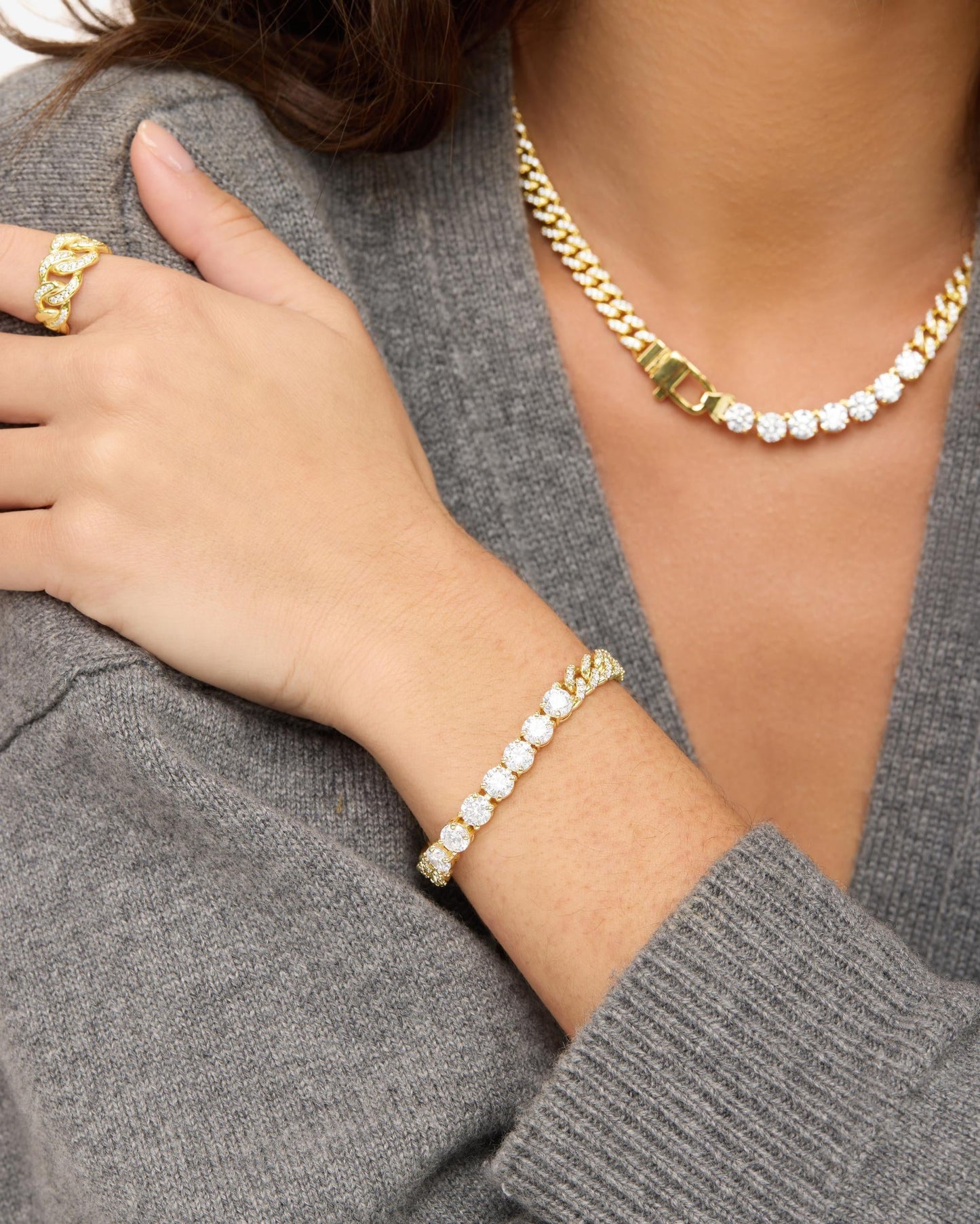 Pavé Julian Loves Diamonds Bracelet 6.8mm - Gold|White Diamondettes