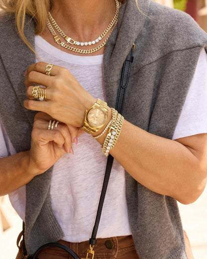 Pavé Julian Loves Diamonds Bracelet 6.8mm - Silver|White Diamondettes