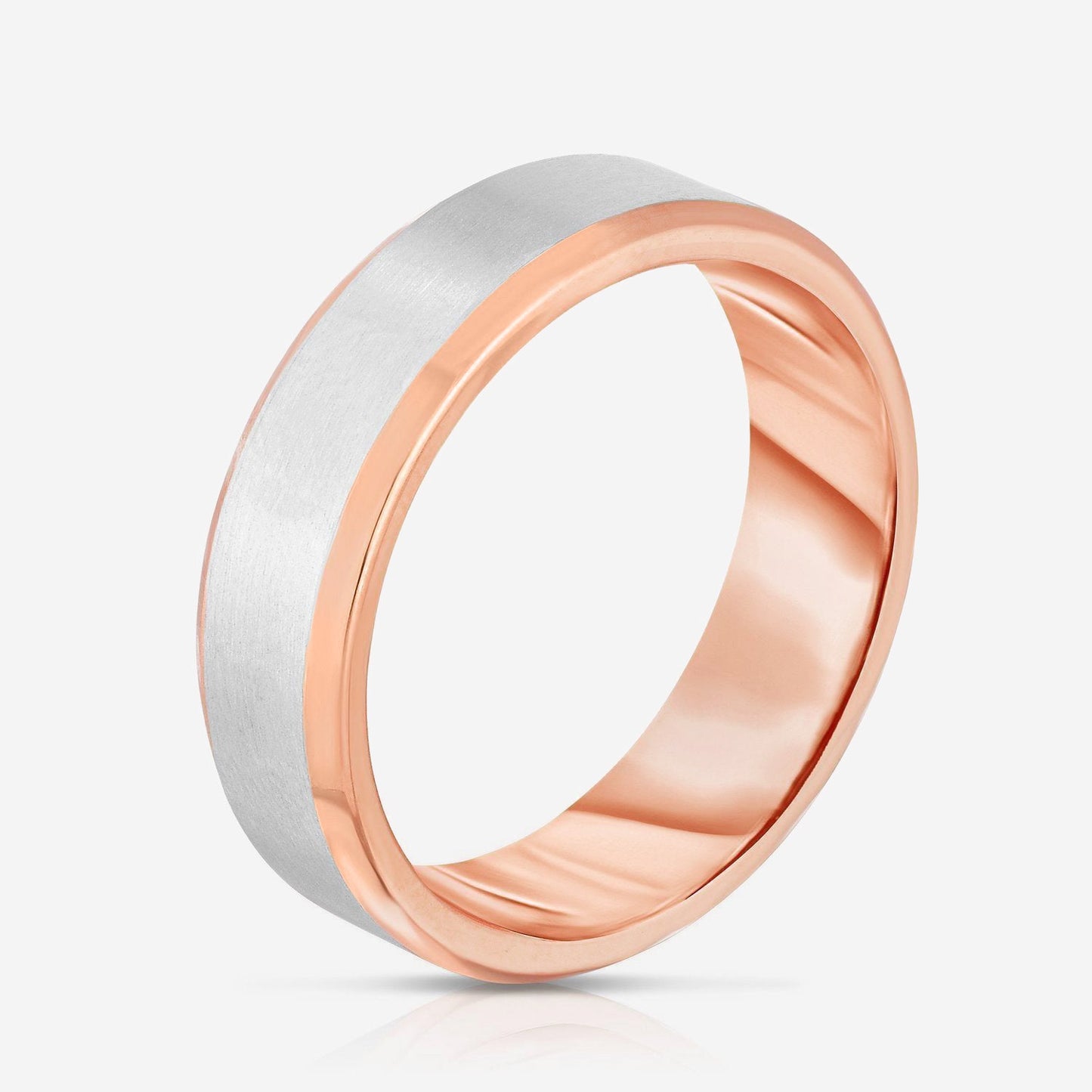 5 mm Contrast + Beveled Wedding Band