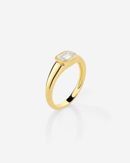 Bezel Emerald Lab Diamond Ring