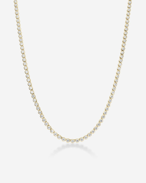 Bezel Mini Diamond Tennis Necklace