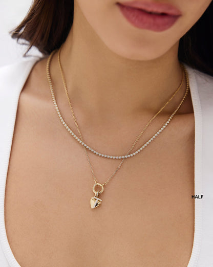 Bezel Mini Diamond Tennis Necklace