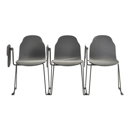 Body Side Chair w/ Writing Tablet - Sled Base - Wooden Frame