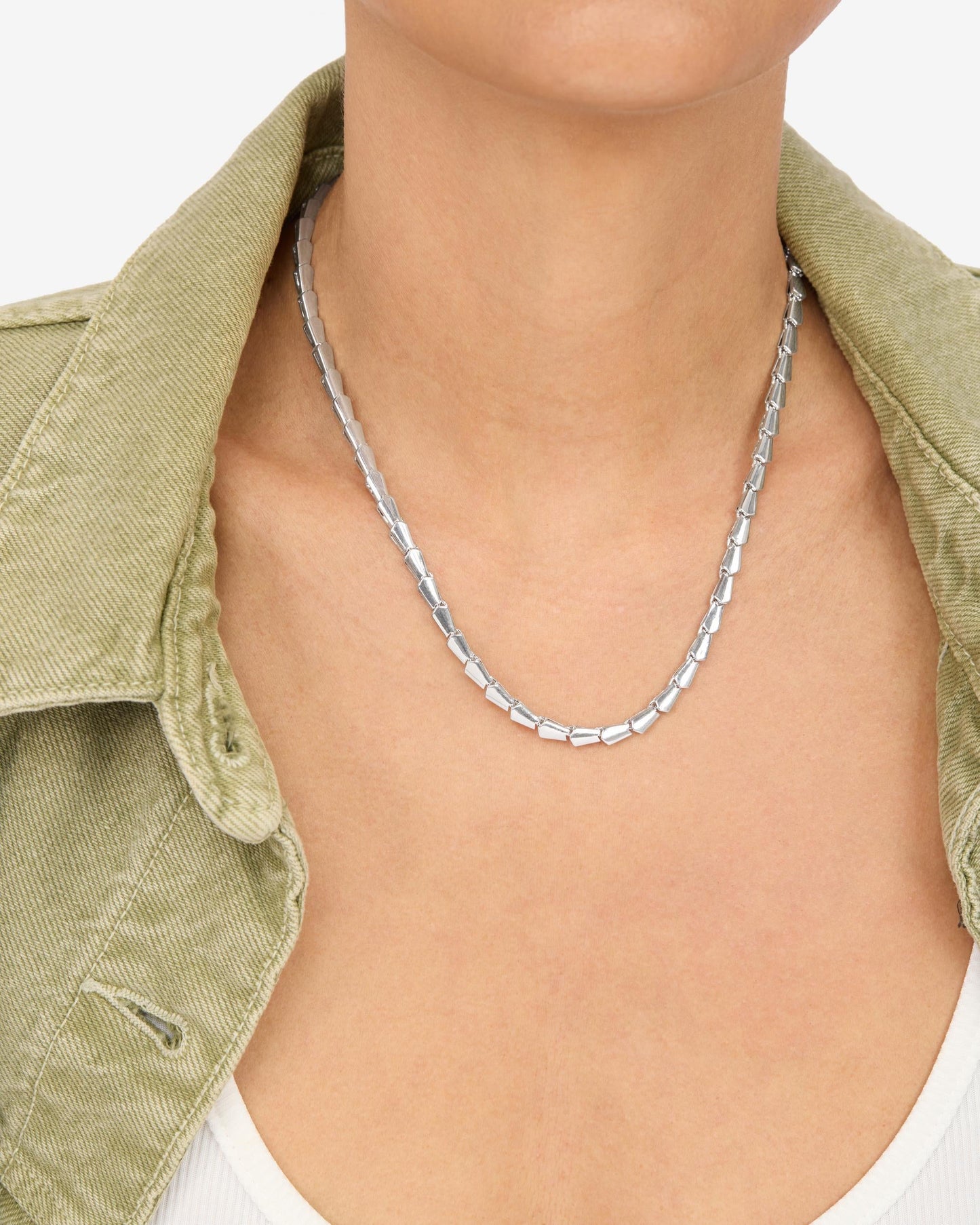 Serpent Collar Necklace - Silver