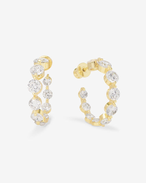 She's an Icon Hoops 1" - Gold|White Diamondettes