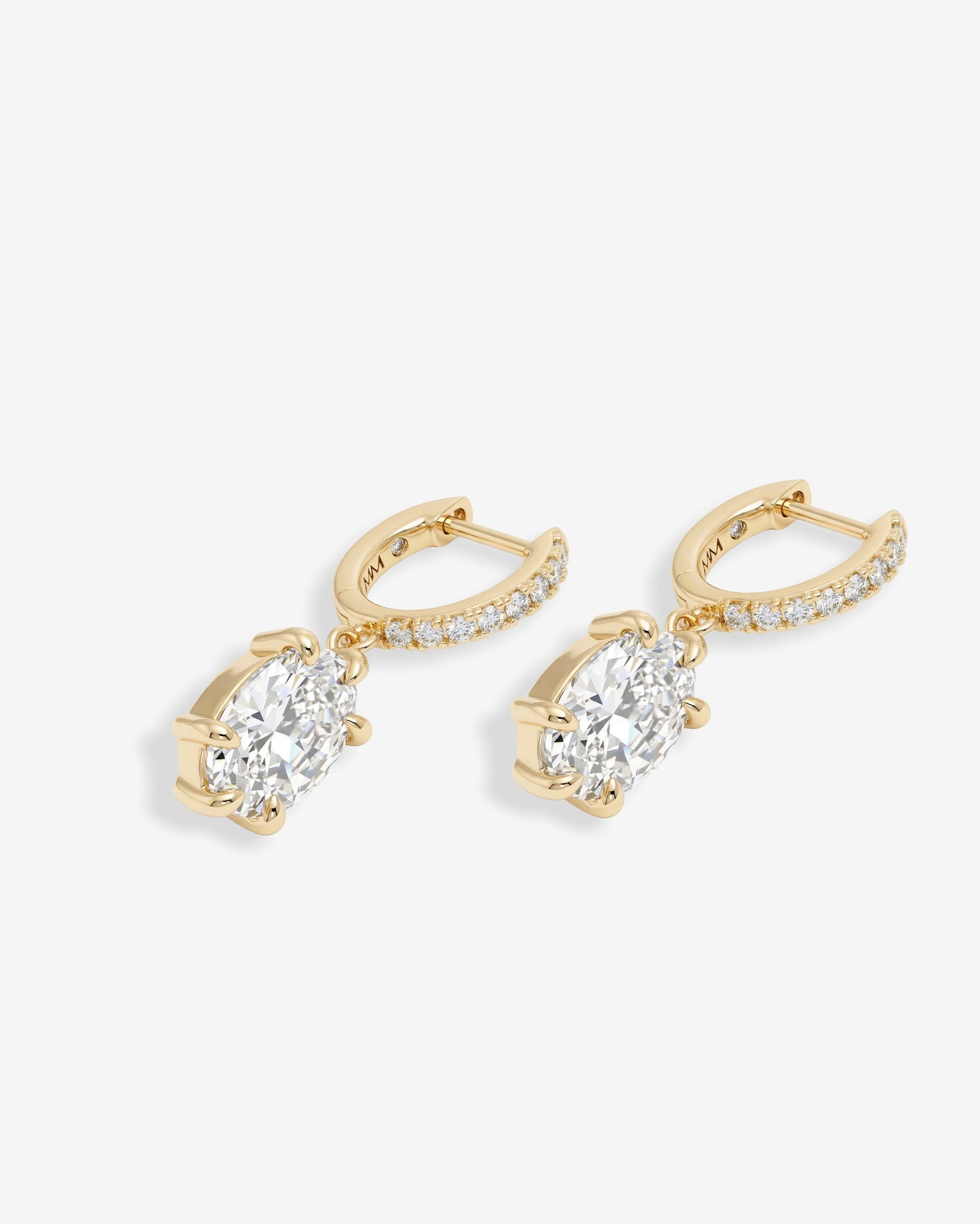 She's on Point Earrings - Gold|White Diamondettes
