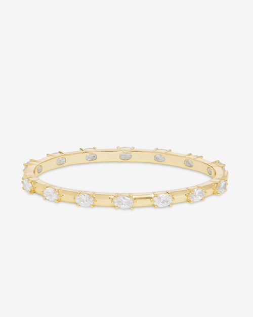 She's on Point Station Cuff - Gold|White Diamondettes
