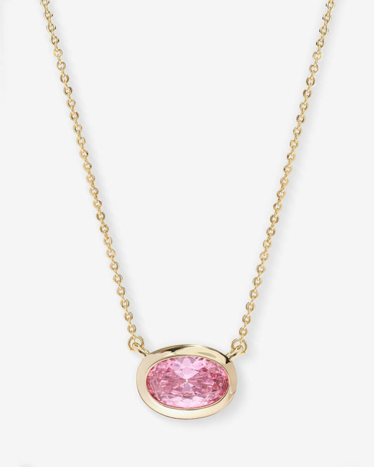 She's a Boss Pendant Necklace - Gold|Pink Diamondettes