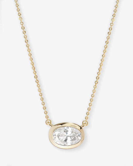 She's a Boss Pendant Necklace - Gold|White Diamondettes