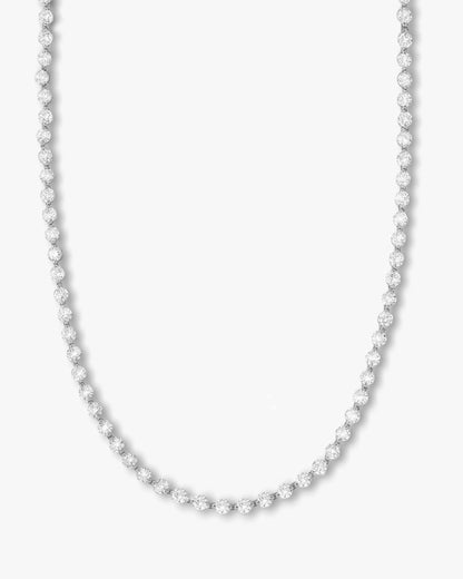 She's an Icon Tennis Necklace 4mm - Silver|White Diamondettes