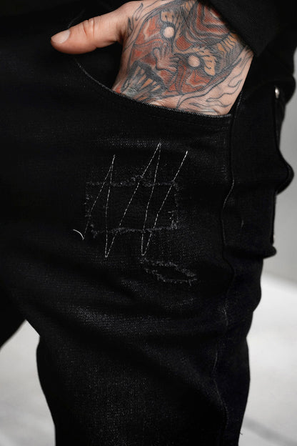 Asylum Scratches Pierced Cargo Pants [Unisex]