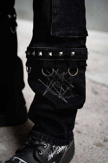 Asylum Scratches Pierced Cargo Pants [Unisex]