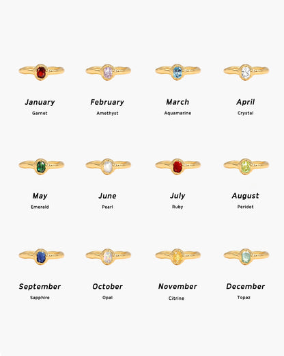 Birthstone Ring in Gold - February