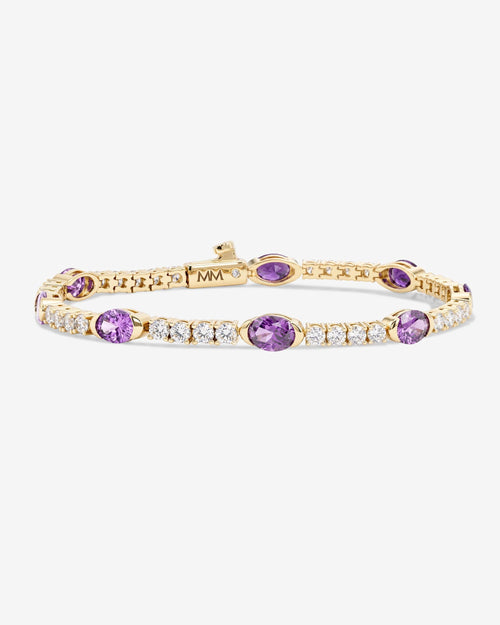 The Maven Tennis Bracelet 3mm - Gold|Lavender Amethyst