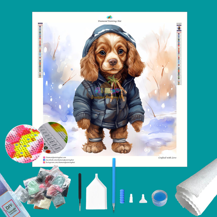 American Cocker Spaniel Winter Diamond Painting