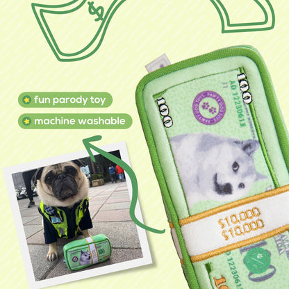 PAWTY Dog Toys - Cash Is King Parody Dog Plush Toy
