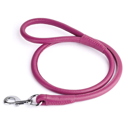 Dogline - Soft Leather Round Lead