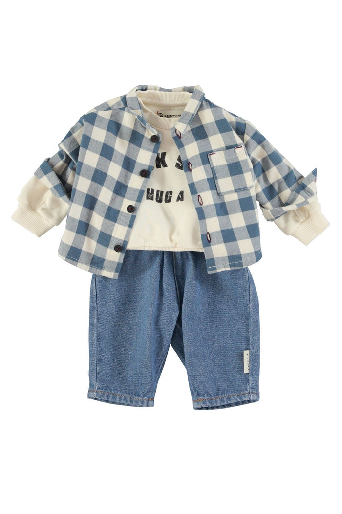 Baby Trousers in Washed Navy Denim