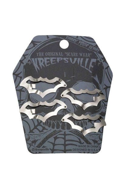 Bat Snap Hair Clips [Silver]