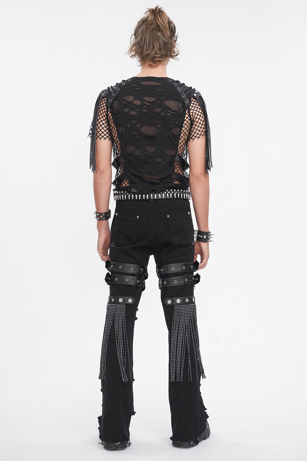 Batwing Pocket Ripped Punk Pants