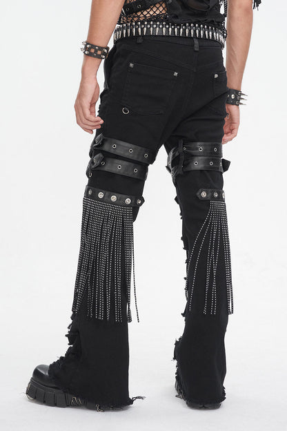 Batwing Pocket Ripped Punk Pants