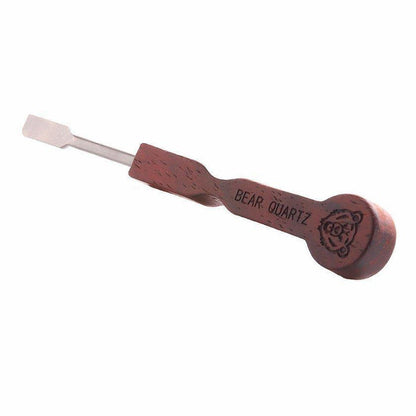 Ergonomic Wooden Dab Tools: Bear Quartz, Natural Aesthetic, High-Quality Wood, Stylish, Assorted Ends, Scooping Spreading Scraping, Durable Craftsmanship, Long-Lasting, Comfortable and Precise Handling, During Sessions, Eco-Friendly Functionality Sustainability.