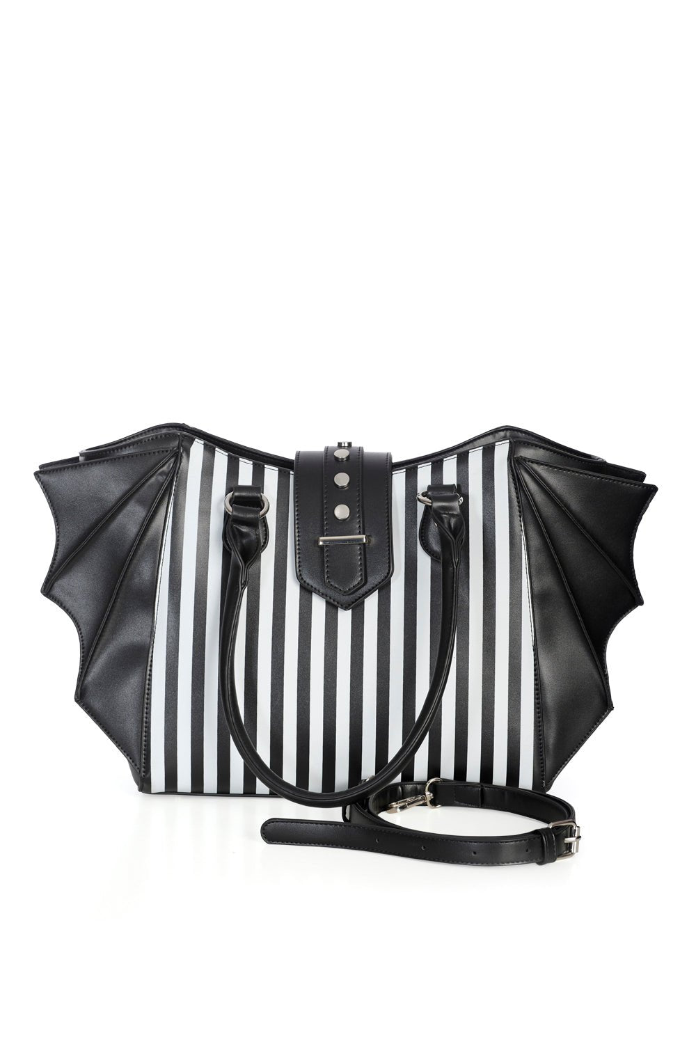 Beetle Striped Batwing Handbag [Black/White]