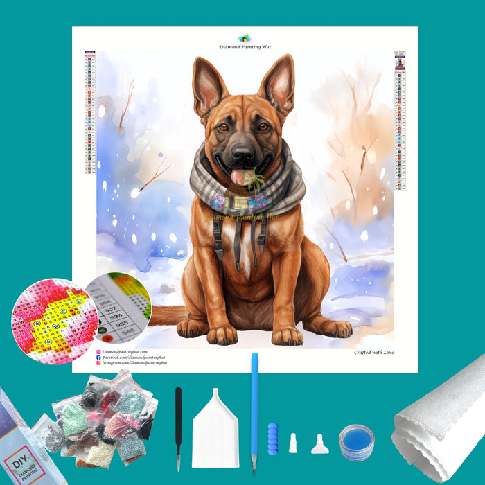 Belgian Malinois Winter Diamond Painting