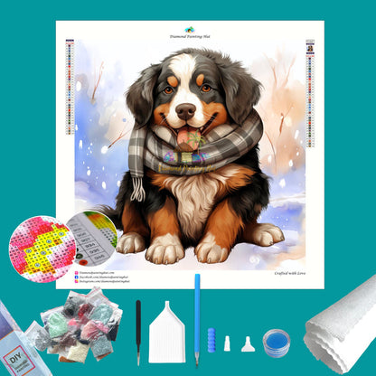 Bernese Mountain Winter Diamond Painting