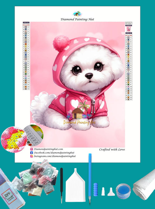 Bichon Frise Valentines Diamond Painting