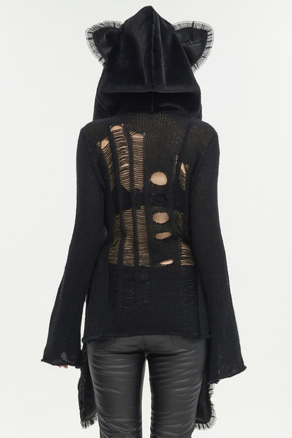 Black Bat Ears Hat [Batwing Pockets]