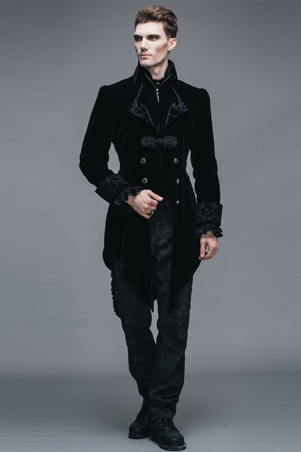 Black Blooded Velvet Coat