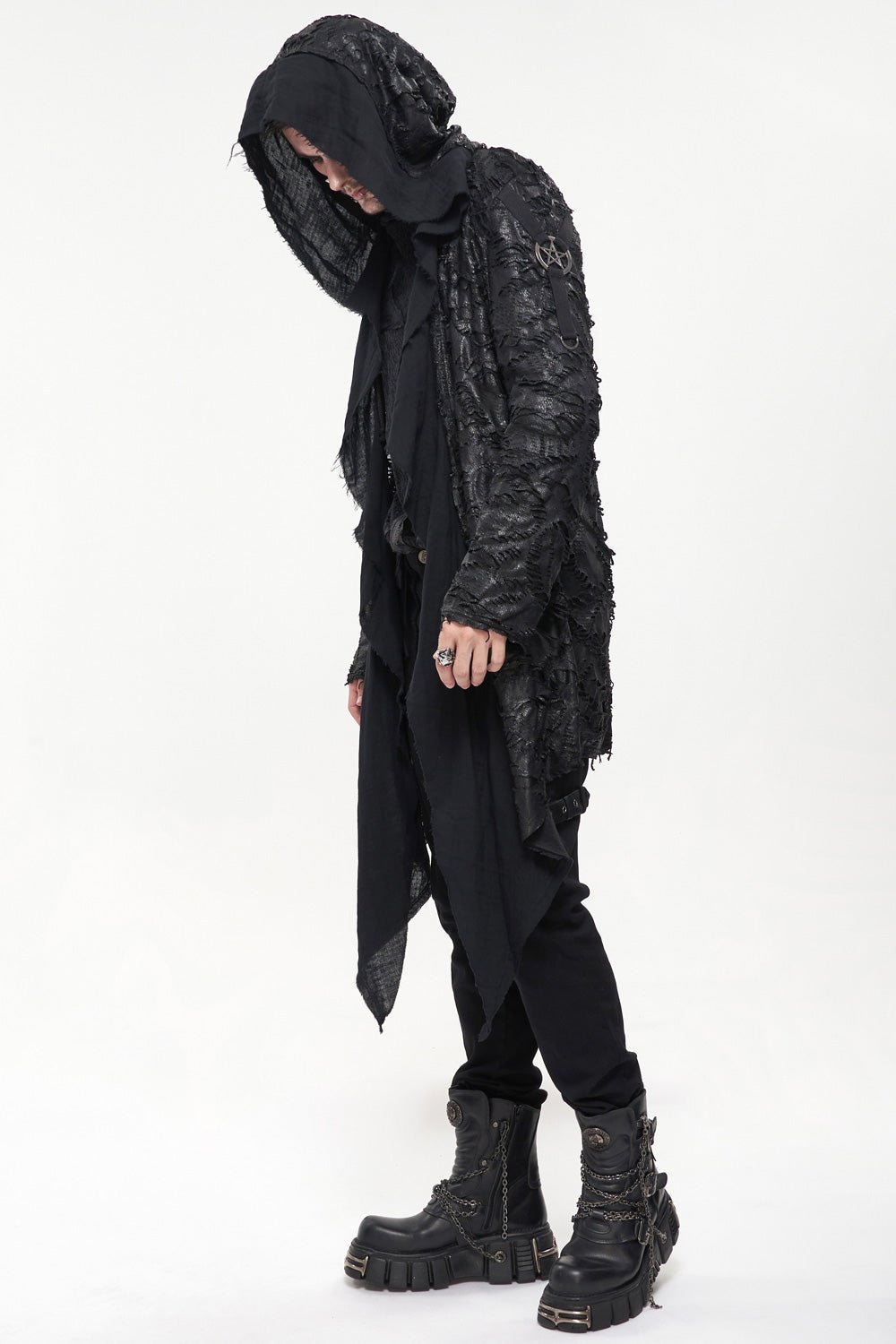 Black Burial Distressed Cardigan