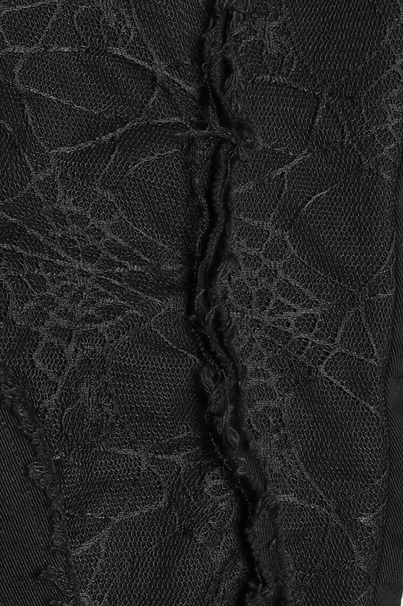 Black Lord Lace-Up Pants [BLACK/RED]