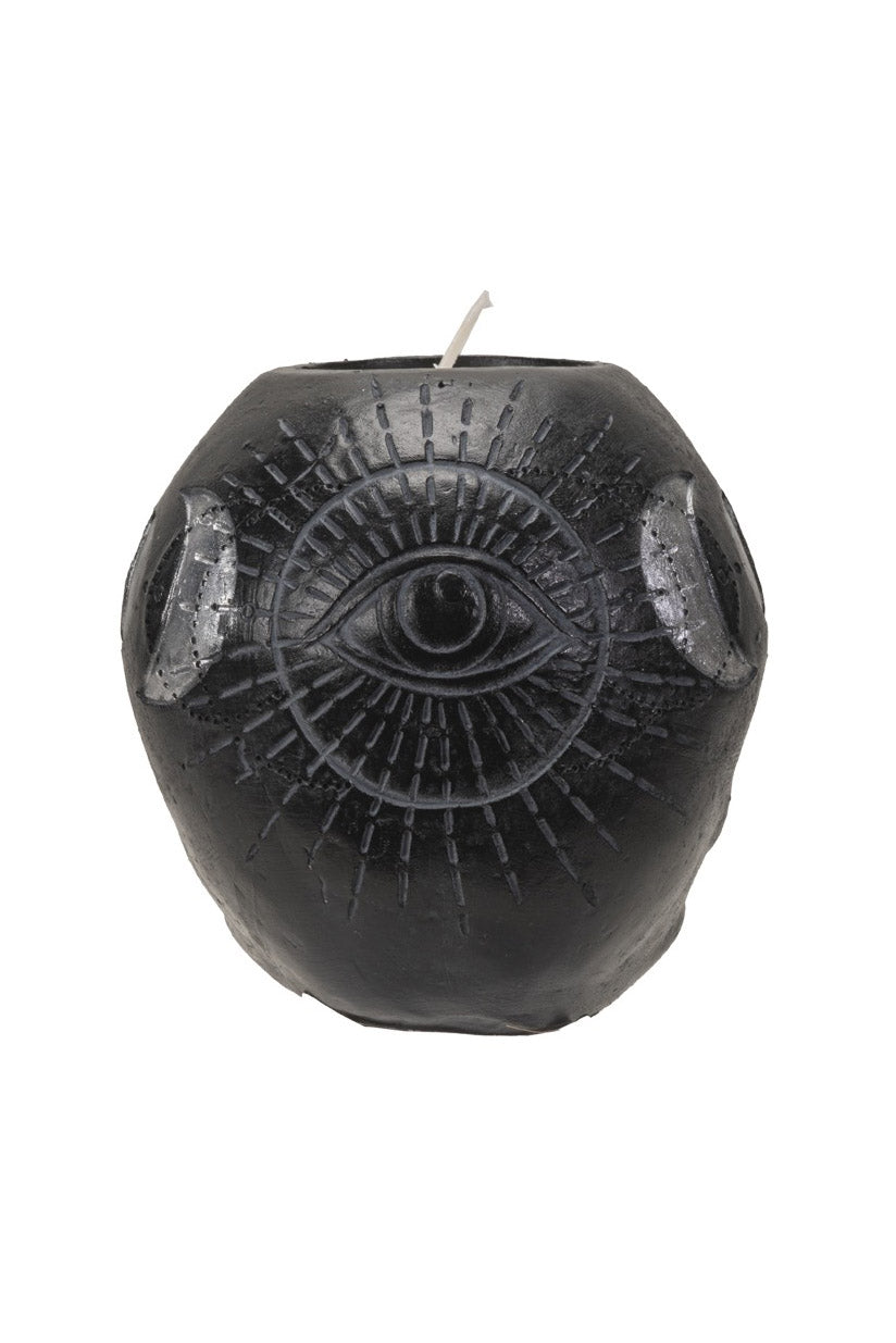 Black Skull Candle Holder