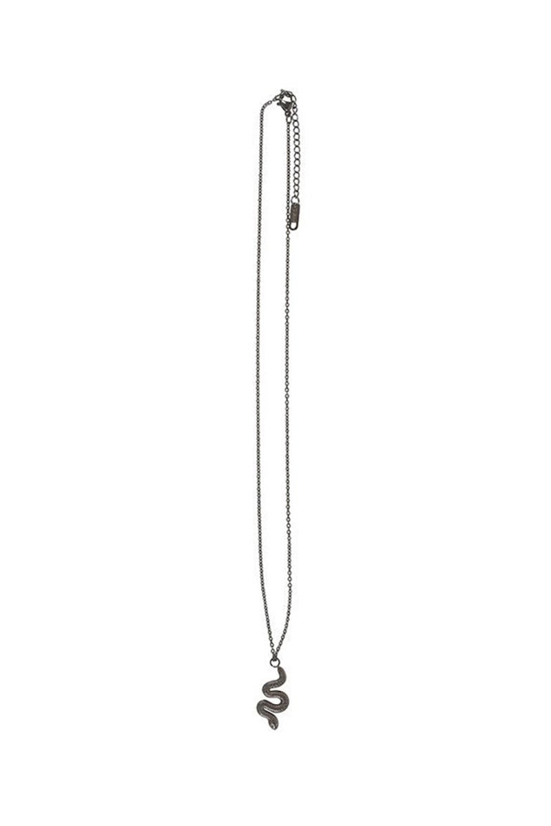 Black Snake Pendant Necklace