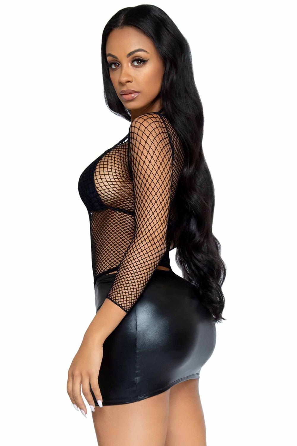 Black Soul Fishnet Top [BLACK]