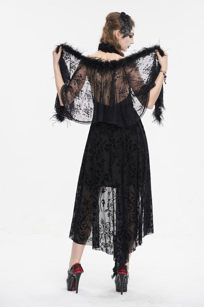Black Vampress Lace Capelet