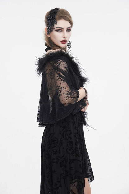 Black Vampress Lace Capelet