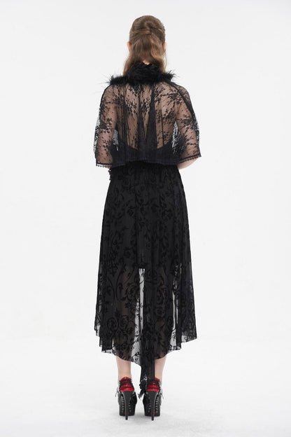Black Vampress Lace Capelet