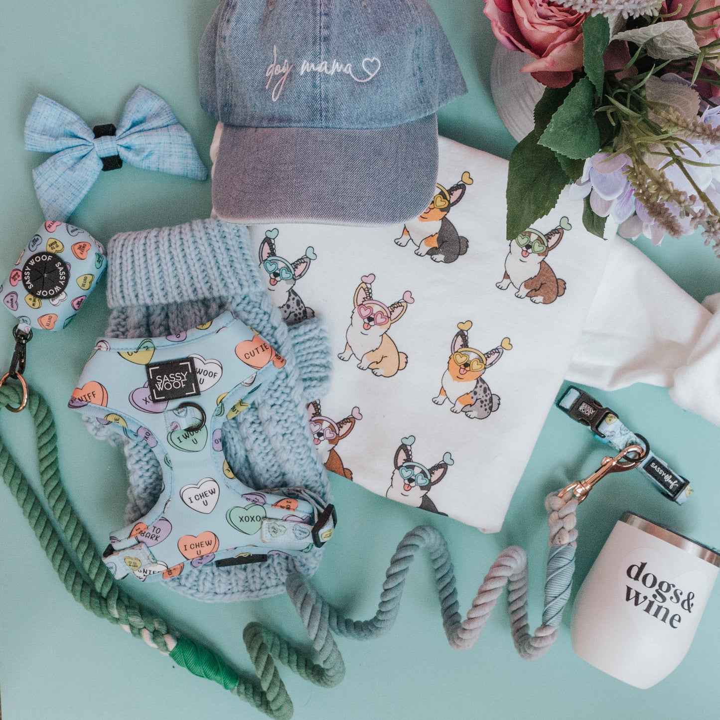Pet Cable Knit Sweater - Light Blue