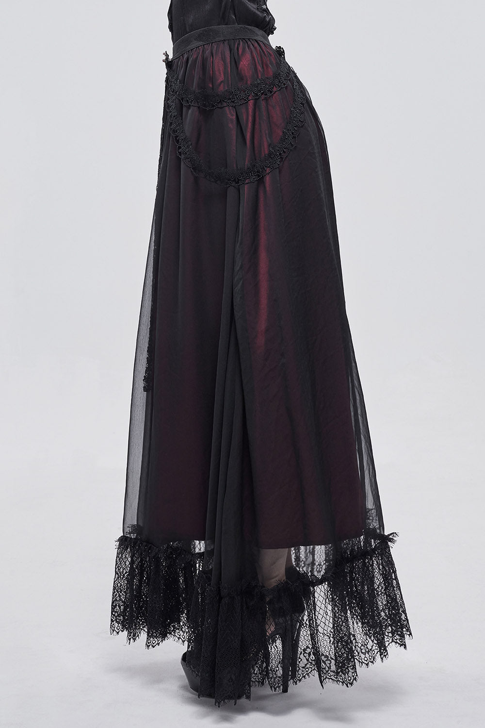 Blooddrop Layered Lace Maxi Skirt