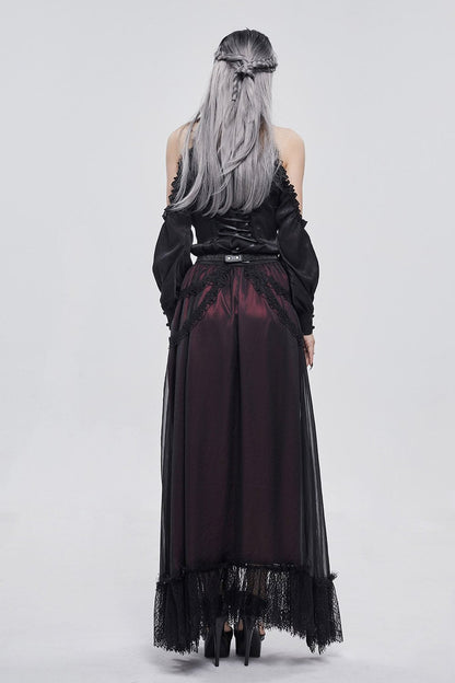 Blooddrop Layered Lace Maxi Skirt