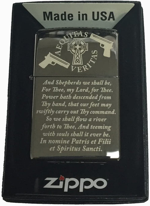 Boondocks Saints Prayer Zippo Lighter Black Ice