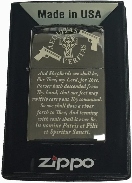 Boondocks Saints Prayer Zippo Lighter Black Ice