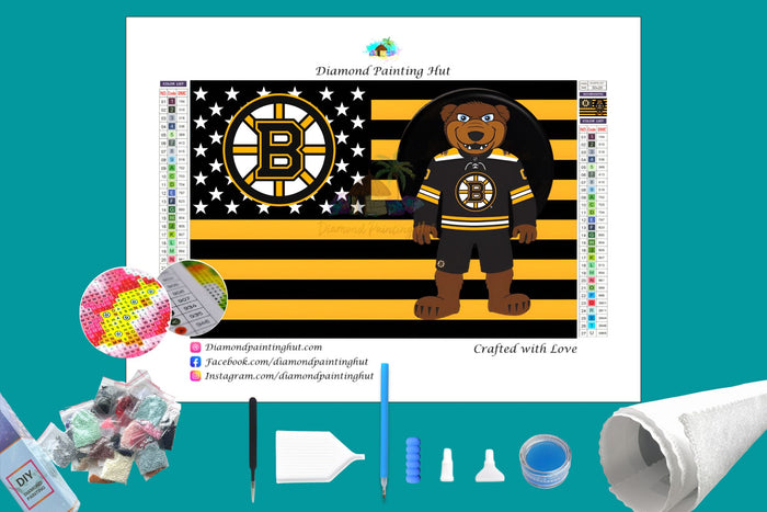 Boston NHL Mascot Flag Diamond Painting-Diamond Painting Hut